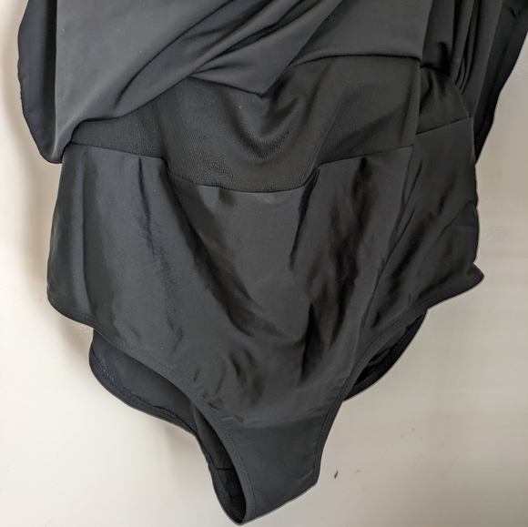 Target Ava & Viv Black Twist One-Piece Modest Swimsuit Swim Dress 20W - Picture 4 of 16